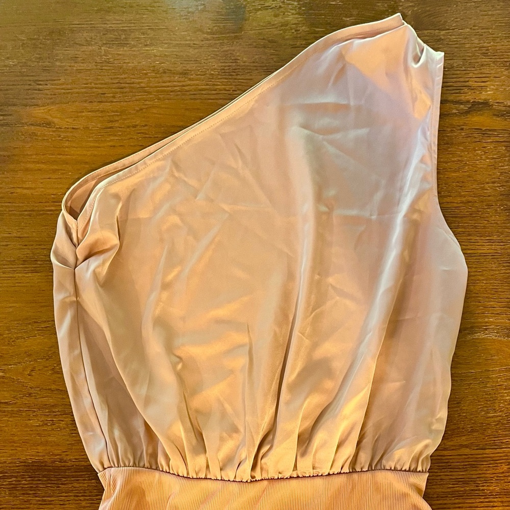 Cider One-Shoulder Bodysuit in Blush